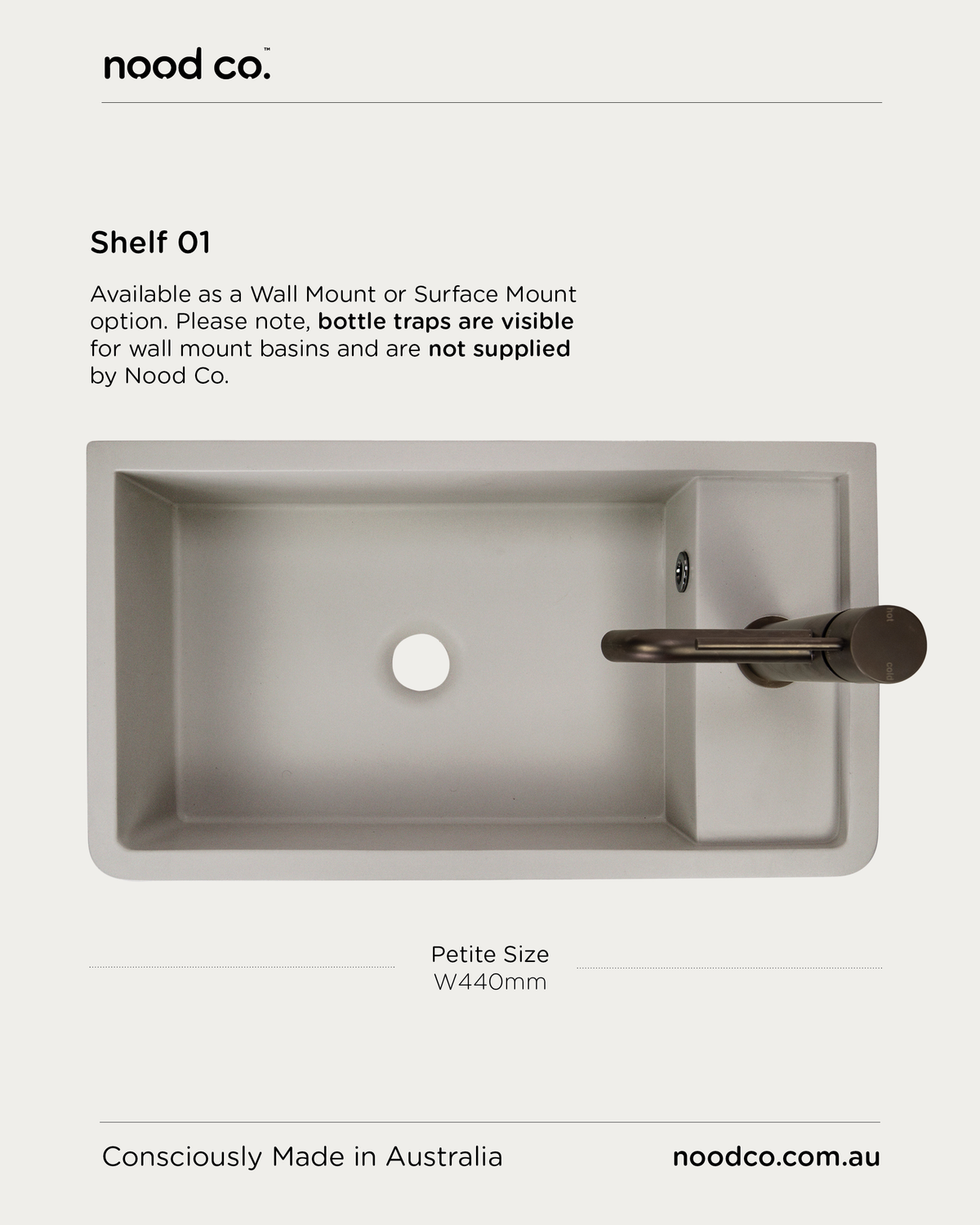 Shelf 01 Basin - Wall Hung (Musk)
