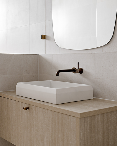 Prism Rectangle Basin - Wall Hung (Ivory)