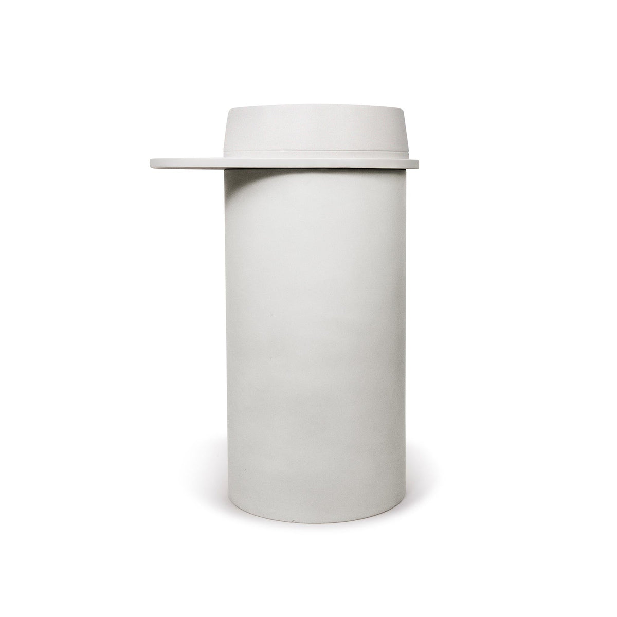 Cylinder with Tray - Funl Basin (Mid Tone Grey,Clay)
