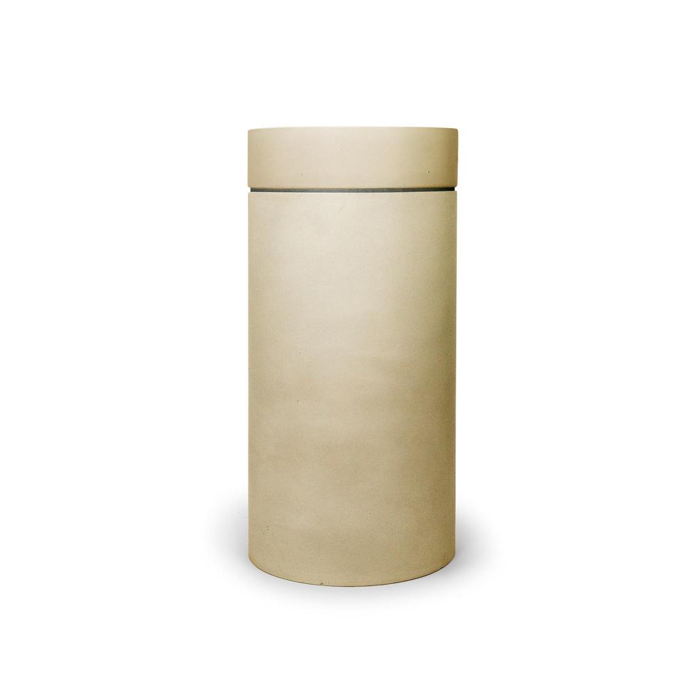 Cylinder with Tray - Hoop Basin (Custard,Ivory)