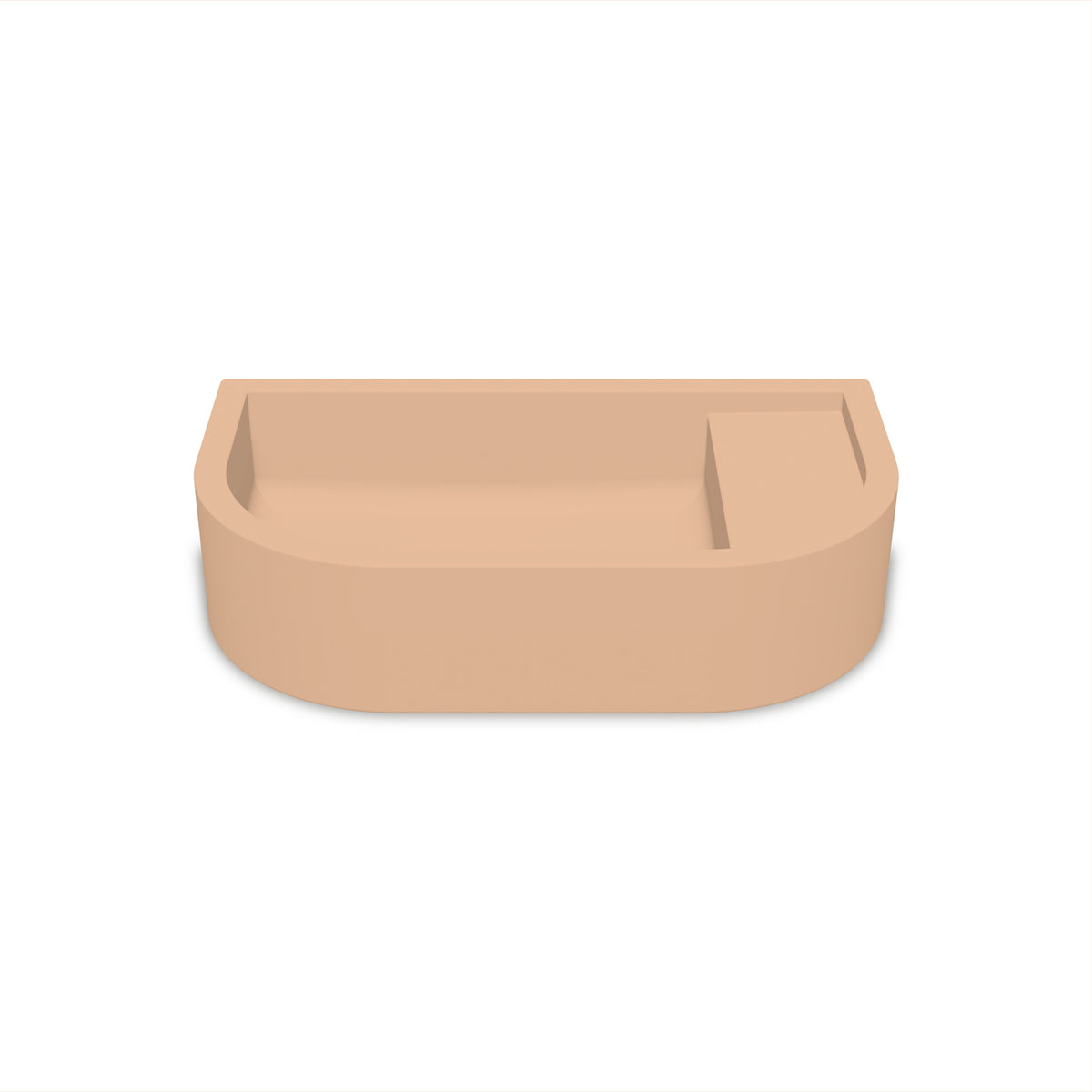 Loop 02 Basin - Overflow - Wall Hung (Pastel Peach,No Tap Hole,White)