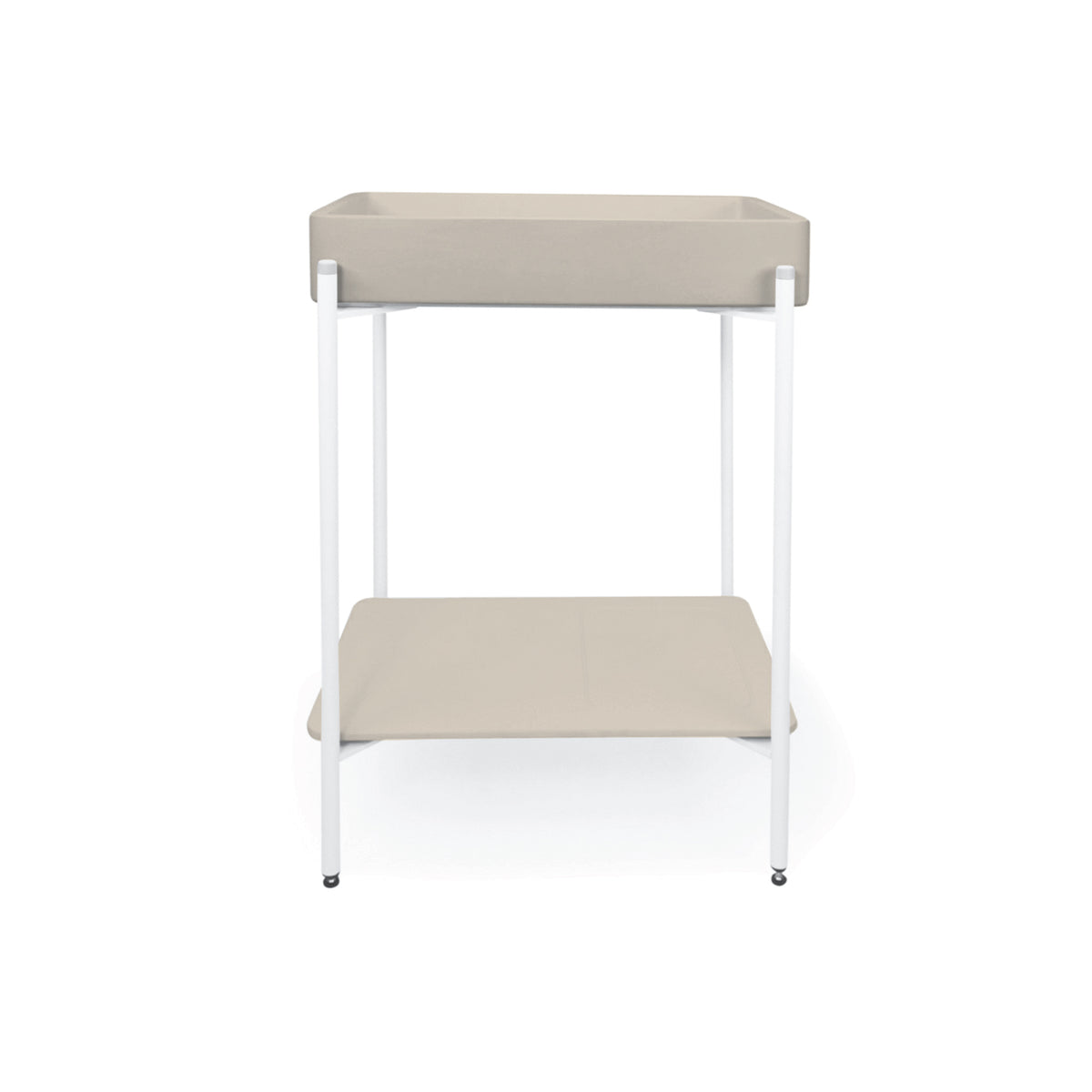 Vesl Rectangle Basin - Stand (Mushroom,White Frame)